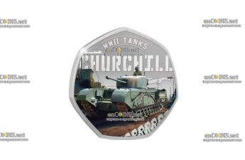 Монета Соломоновых островов 50 Cents Танк Черчилль