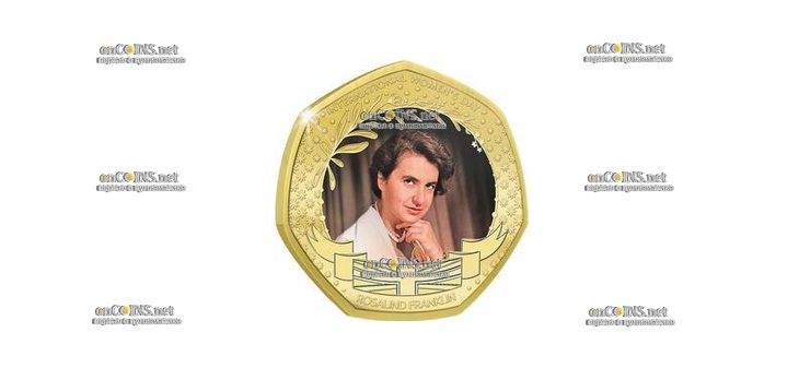 Монета Соломоновых островов 50 центов Розалинда Франклин