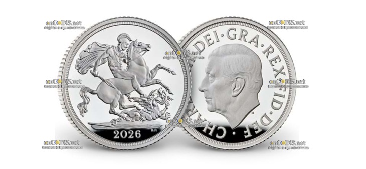 Монета Великобритании Серебряный Соверен