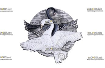 Монеты Самоа 10$ Черный и белый лебеди