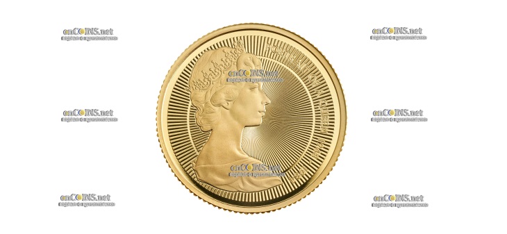 Золотая монета £25 Британии Портреты королевы