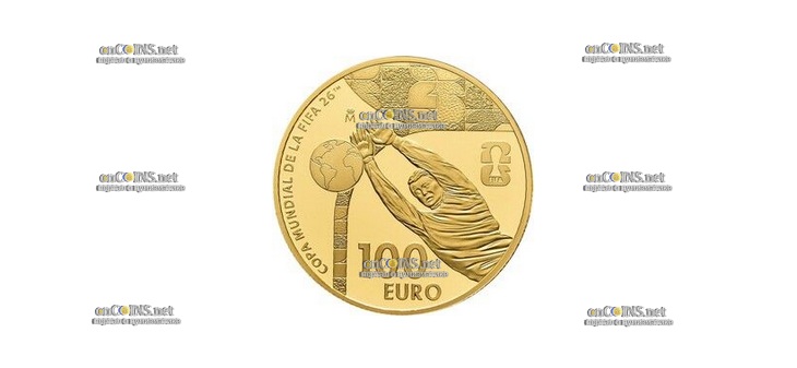 Золотая монета Испании 100 евро WC-2026