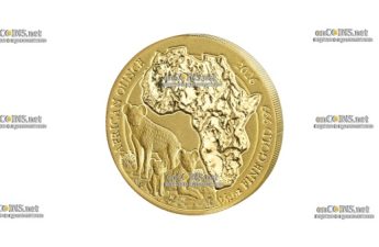 Золотая монета Руанды 100 франков Пятнистая Гиена