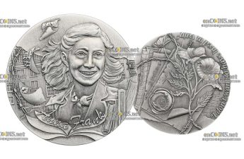 Монета $2 NZD Ниуэ Анна Франк