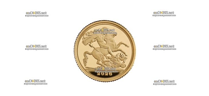 Монета Великобритании четверть Соверена