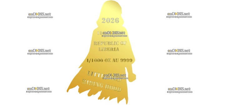 Монета 12 долларов Либерии Красная Шапочка