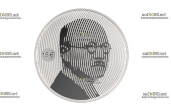 Монета 15 евро Эстонии Отто Штрандман