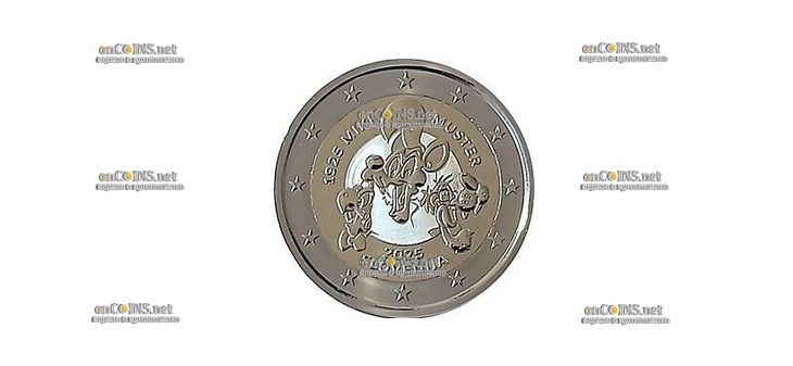 Монета 2 евро Словении Мики Мустер