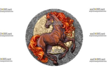 Монета 5 долларов Ниуэ Год Красной Огненной Лошади