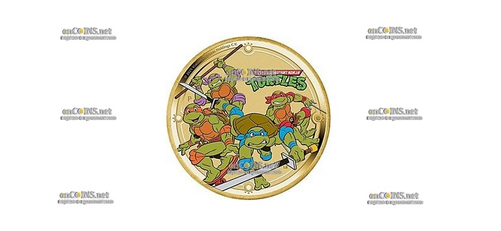 Монета доллар Тувалу Черепашки-ниндзя