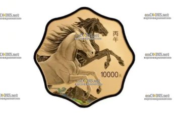 Монета Китая 10 000 юаней Год Лошади