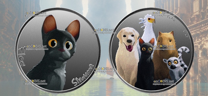 Монета Латвии 77 евро Поток