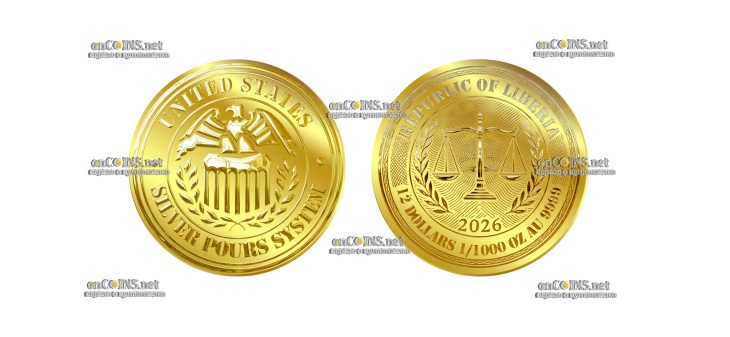 Монета Либерии 12$ БЕНДЖАМИН