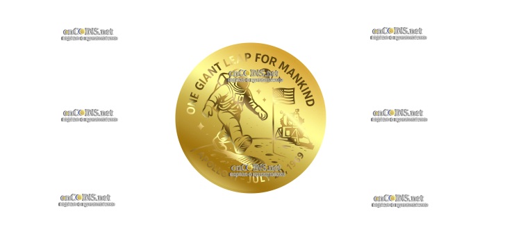 Монета Ниуэ 0,5 NZD Один гигантский шаг для человечества