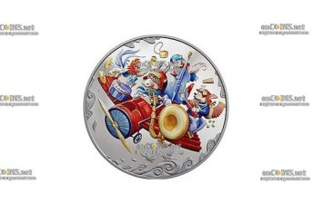 Монета Ниуэ ONE DOLLAR Бременские музыканты