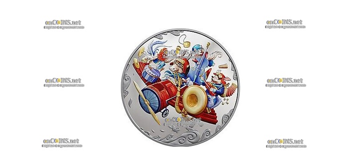 Монета Ниуэ ONE DOLLAR Бременские музыканты