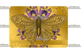 Монета Самоа 50 Тала Бабочка