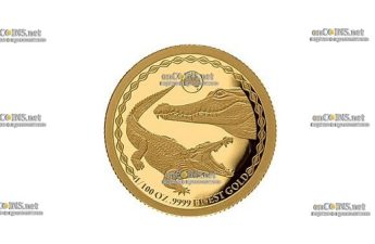 Монета Соломоновых островов 10 DOLLARS Морской крокодил