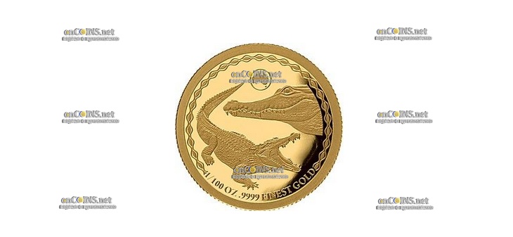 Монета Соломоновых островов 10 DOLLARS Морской крокодил