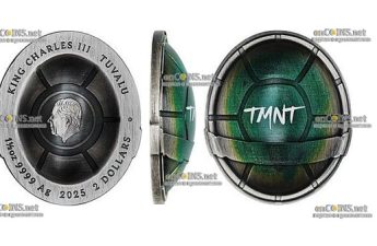 Монета Тувалу 2 доллара Черепаший панцирь