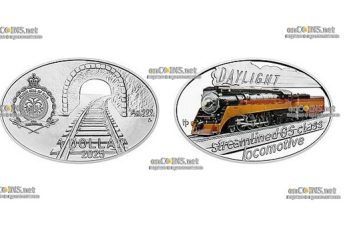 Монеты Ниуэ серебряный доллар Паровоз Daylight
