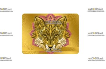 Золотая монета Самоа 50 Tala Лиса