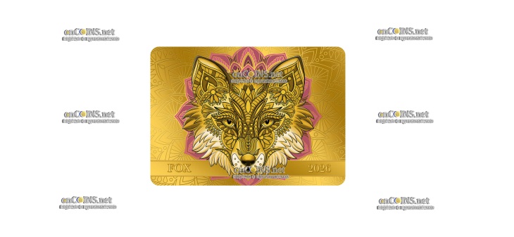 Золотая монета Самоа 50 Tala Лиса