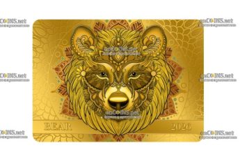 Золотая монета Самоа 50 тала Медведь