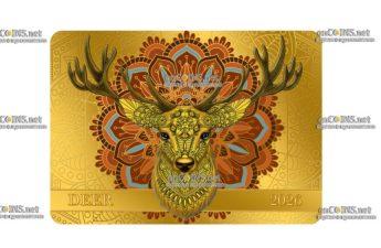 Золотая монета Самоа 50 тала Олень