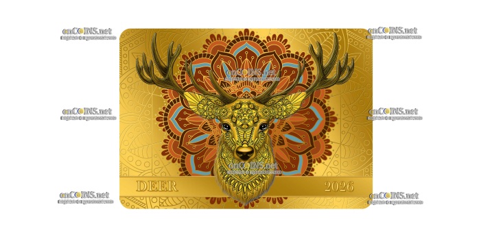 Золотая монета Самоа 50 тала Олень