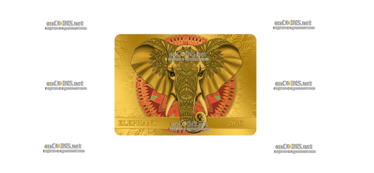 Золотая монета Самоа 50 Tala Слон