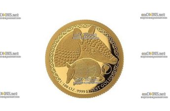 Золотая монета Соломоновых островов $10 Броненосец