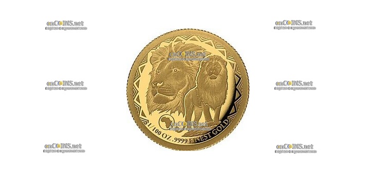 Золотая монета Соломоновых островов 10 Dollars Лев