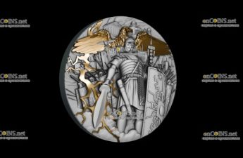 Либерия монета $5 Римский легион